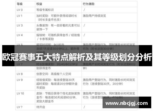 欧冠赛事五大特点解析及其等级划分分析