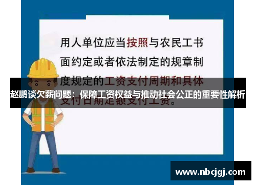 赵鹏谈欠薪问题：保障工资权益与推动社会公正的重要性解析